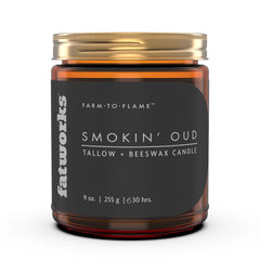 Grass Fed Tallow Candle- Smokin' Oud