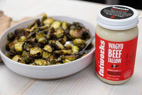 Roasted Brussels Sprouts with Wagyu Tallow