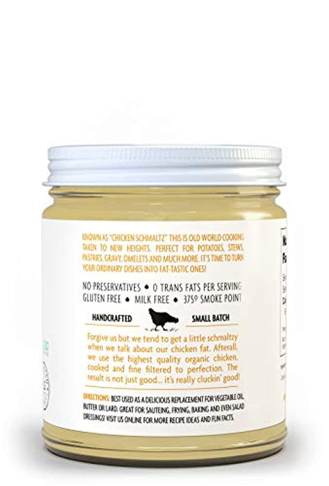 Organic Free Range Chicken Fat a.k.a. Chicken Schmaltz (7.5 oz)