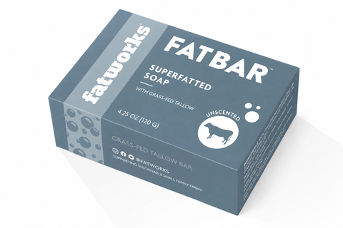 FATBAR™ UNSCENTED (4.25 oz) - Grass-Fed Tallow Soap Bar