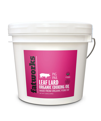 Organic Leaf Lard Pig Pail-1 GALLON NEW