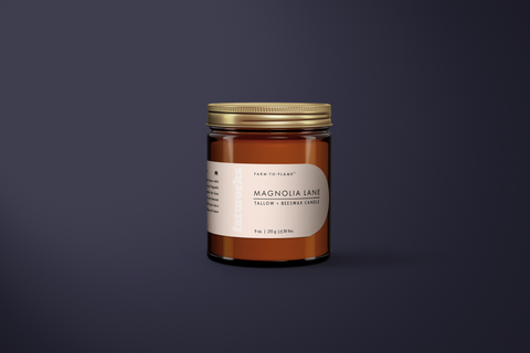 Grass Fed Tallow Candle- Magnolia Lane