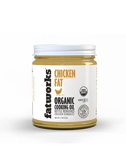 Fatworks Organic Chicken Fat (Schmaltz), 2-Pack of 7.5 oz Jars